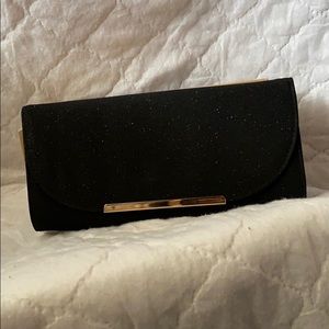 NWOT Black glitter evening bag